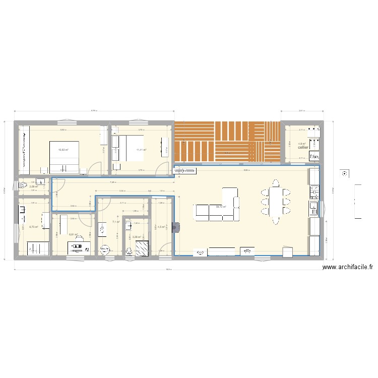 maison 2023. Plan de 10 pièces et 123 m2