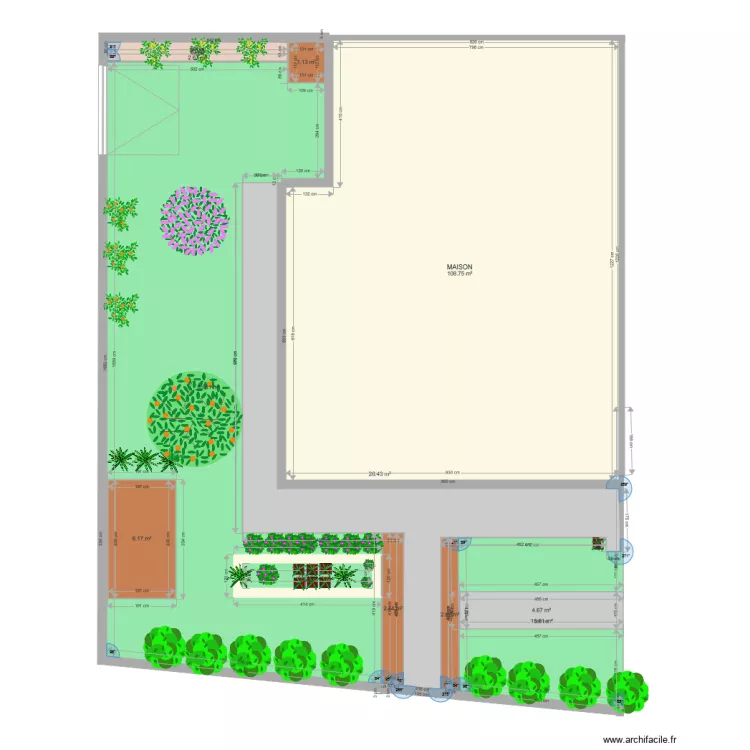 arriere maison. Plan de 