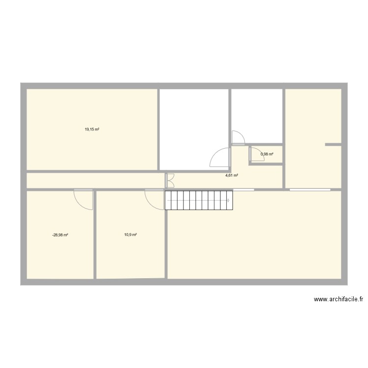 Maison. Plan de 5 pièces et 46 m2