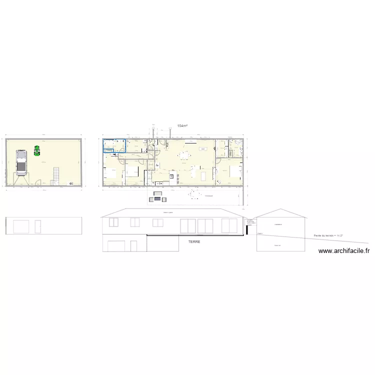 Maison revue toute droite 20 f&eacute;vrier 2022. Plan de 