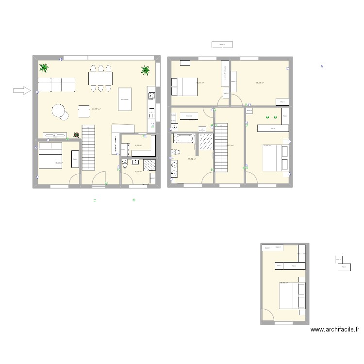 Maison-Projet 3. Plan de 11 pièces et 185 m2