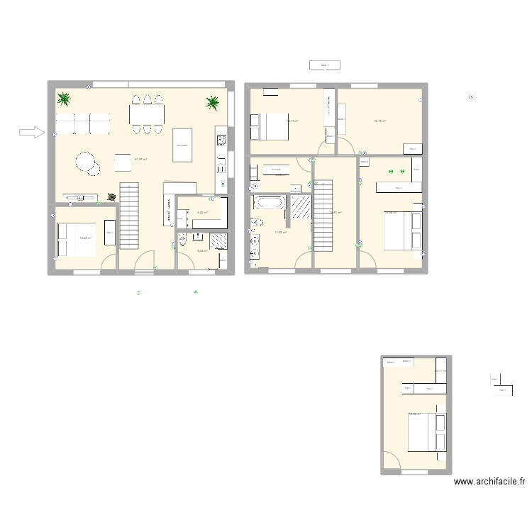 Maison-Projet 3. Plan de 11 pièces et 181 m2