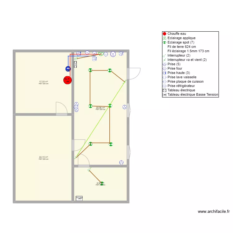 KLEIN - Electricit&eacute;. Plan de 