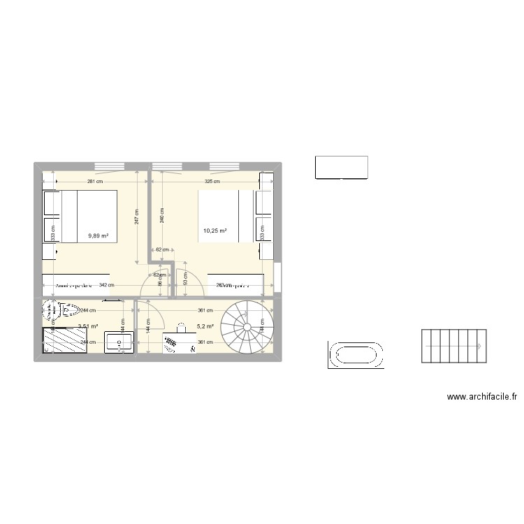 NGT 4. Plan de 4 pièces et 29 m2