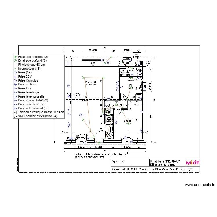 STERBAUT RDC Plan elec. Plan de 0 pièce et 0 m2