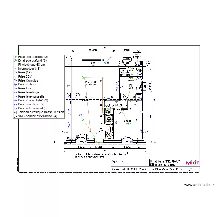 STERBAUT RDC Plan elec. Plan de 