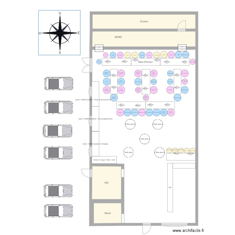 Salle mariage. Plan de 0 pièce et 0 m2
