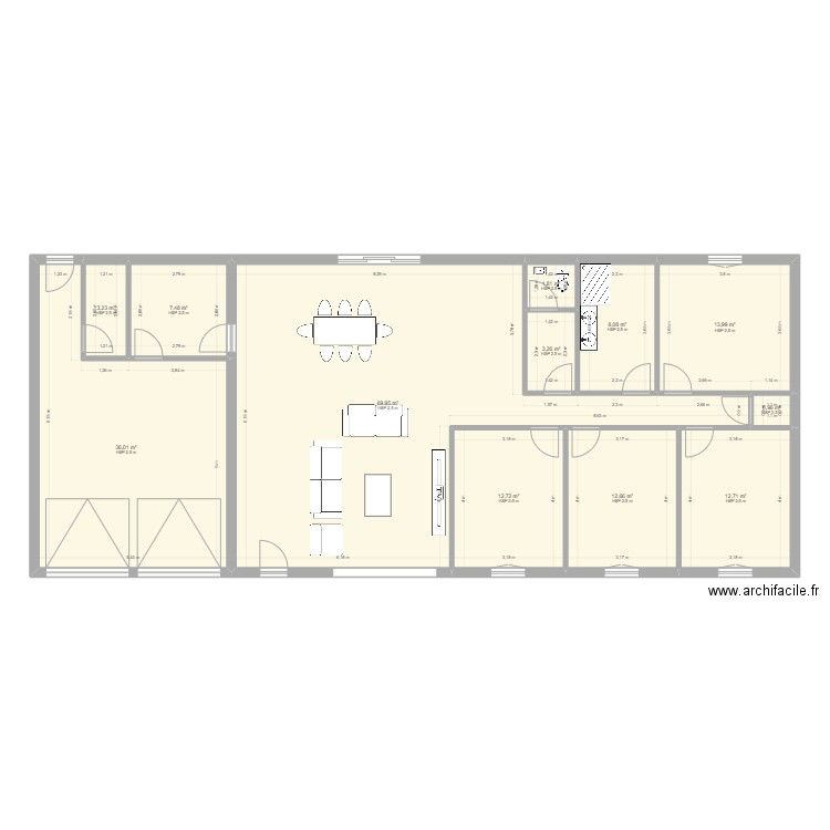 Maison plein pied. Plan de 0 pièce et 0 m2