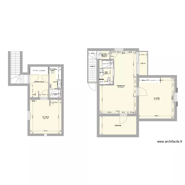 Paradou Mezzanine Cave. Plan de 