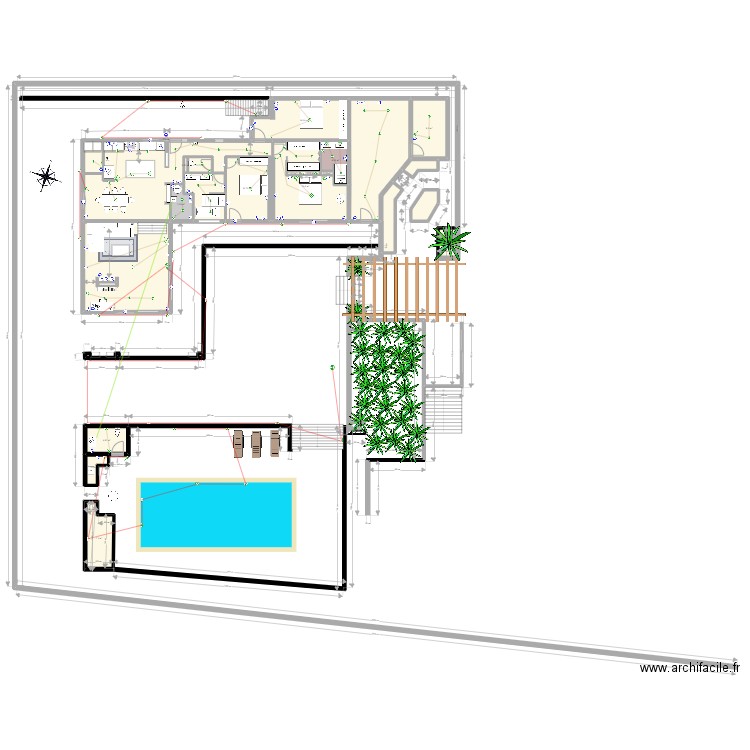 Barnouins Plan élec intérieur final. Plan de 28 pièces et 211 m2