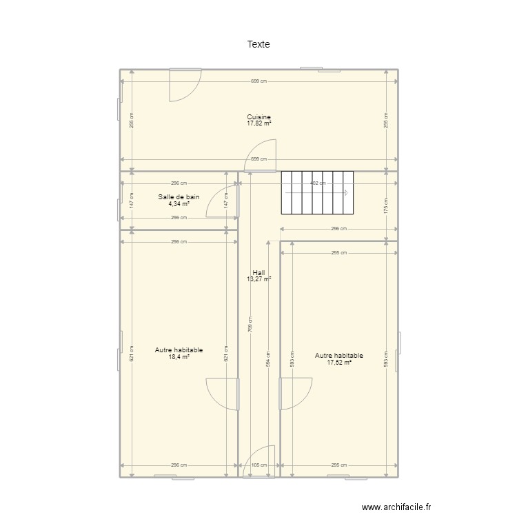 Petigny - Lejeune Anne. Plan de 5 pièces et 71 m2