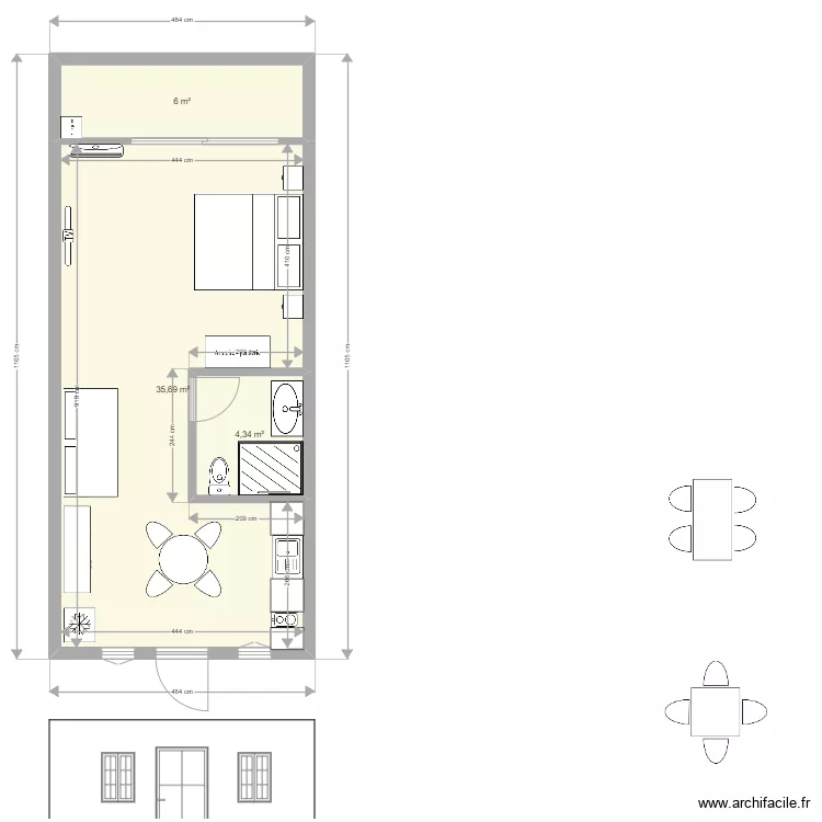 Studio Grande Case 2 b. Plan de 