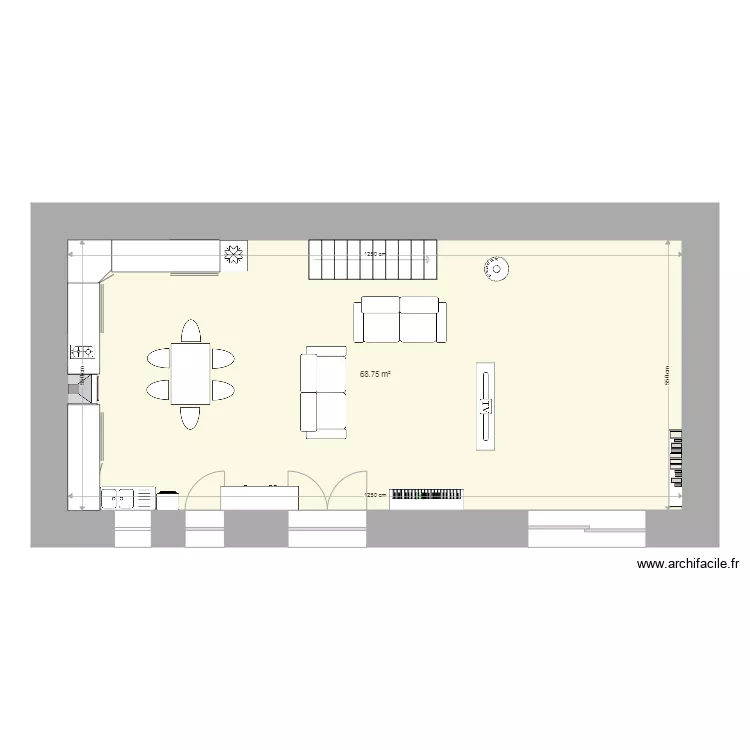 RDC 3 avec chambre. Plan de 