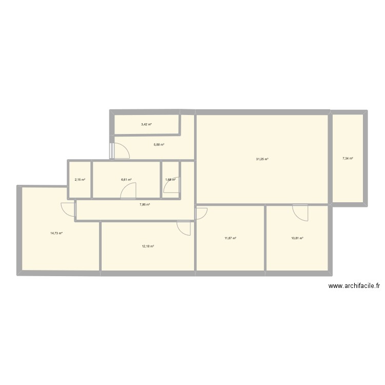 MOUSTAMID. Plan de 12 pièces et 116 m2