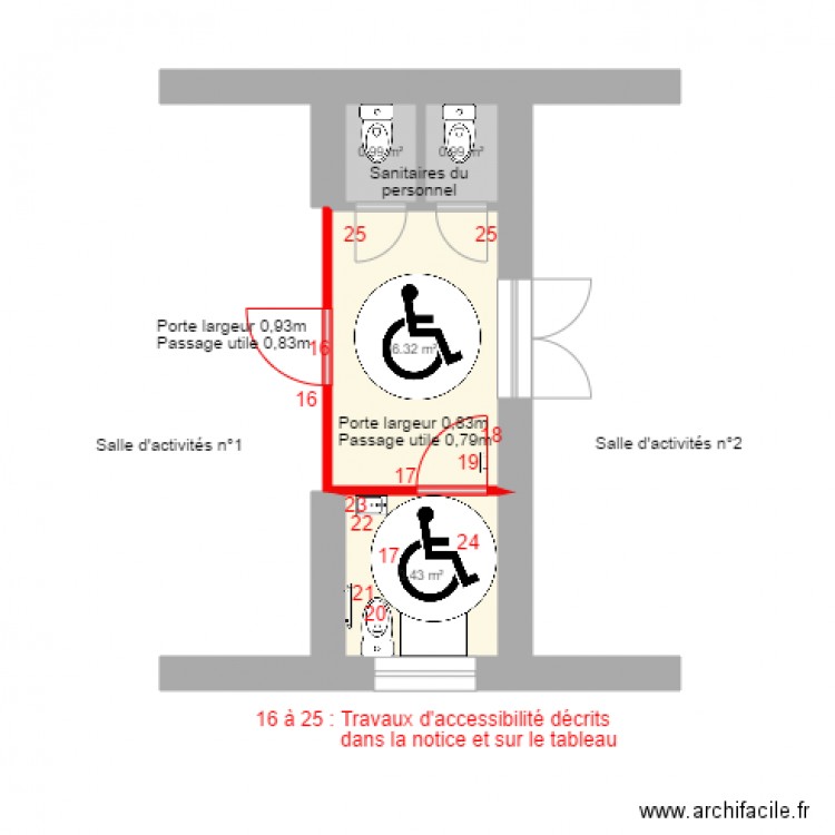 Projet sanitaire adapté mixte Le Merlo. Plan de 0 pièce et 0 m2