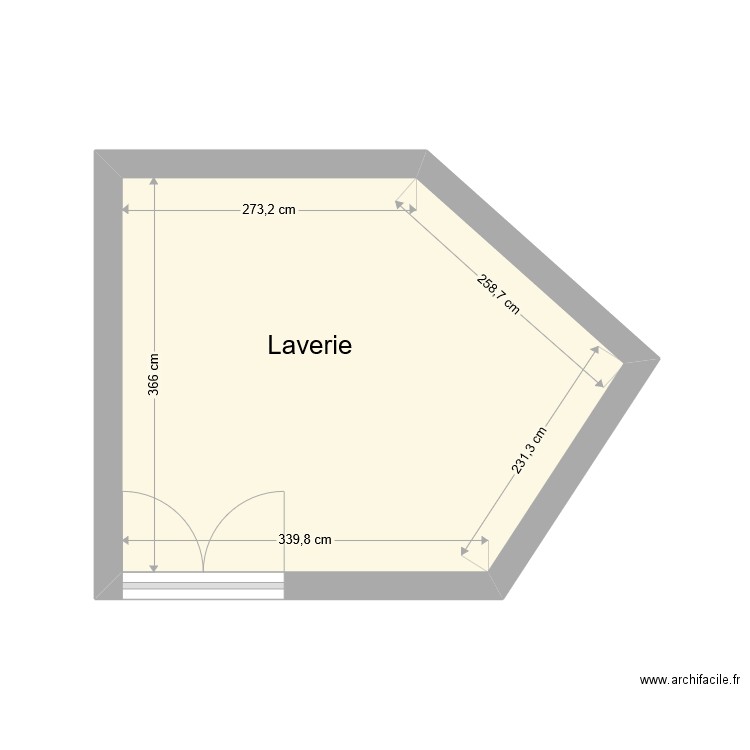Cantarelle - Laverie. Plan de 1 pièce et 14 m2