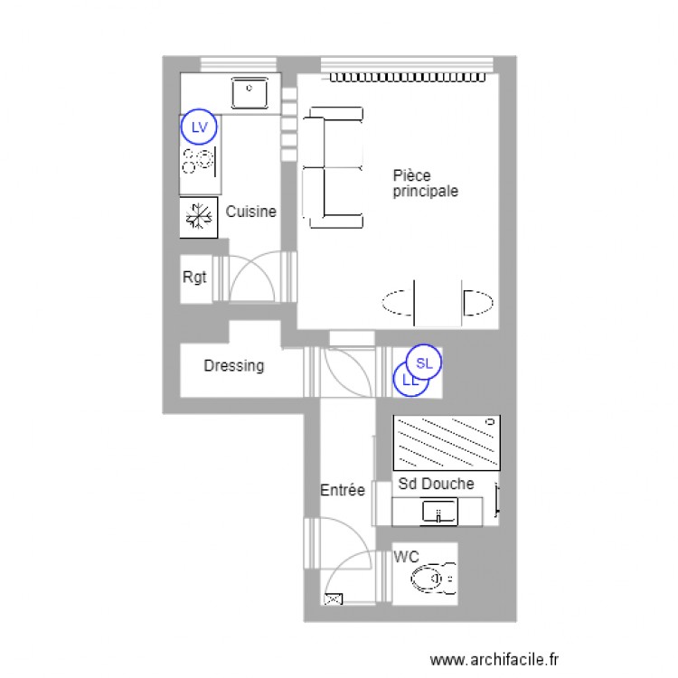 Singer 10 meublé. Plan de 0 pièce et 0 m2