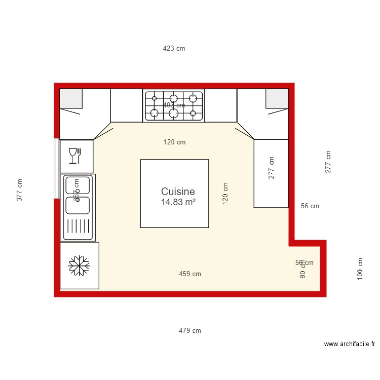 cuisine. Plan de 0 pièce et 0 m2