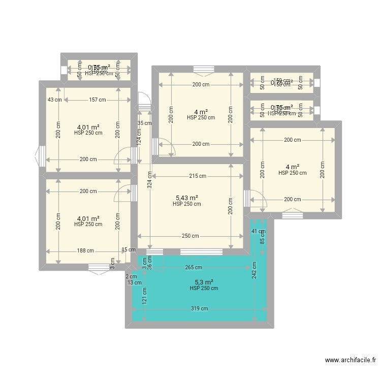 F Tendeng . Plan de 9 pièces et 29 m2