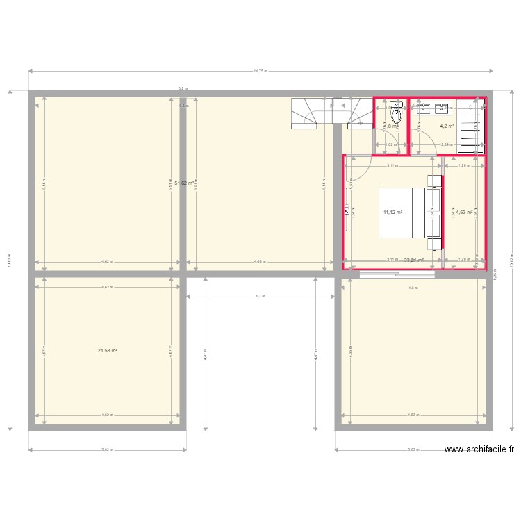 constant/ ducroux etage. Plan de 0 pièce et 0 m2