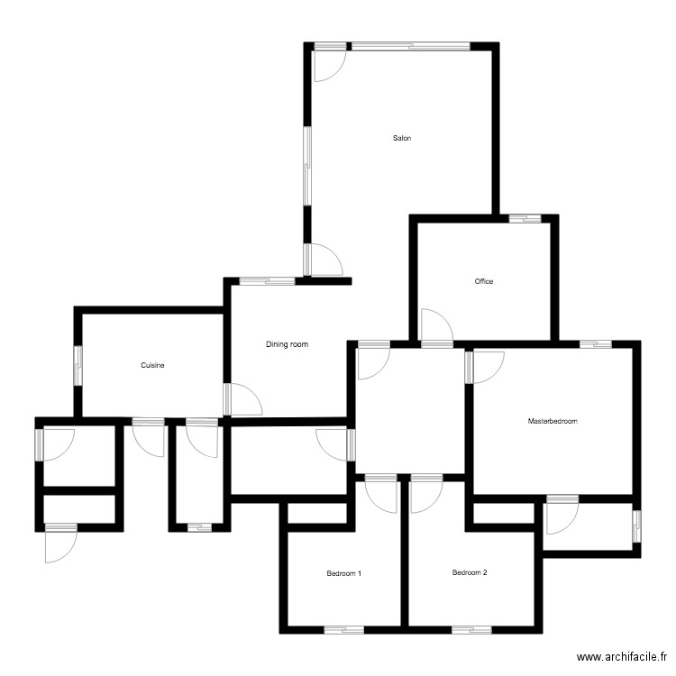 Aimé House. Plan de 14 pièces et 115 m2
