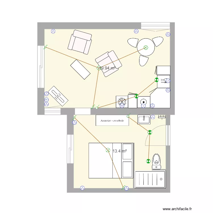 Studio 2 Digne Chaffaut. Plan de 