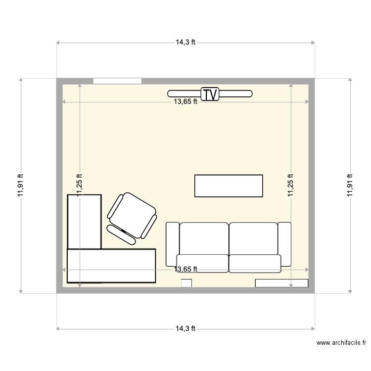 Basement Final . Plan de 1 pièce et 14 m2