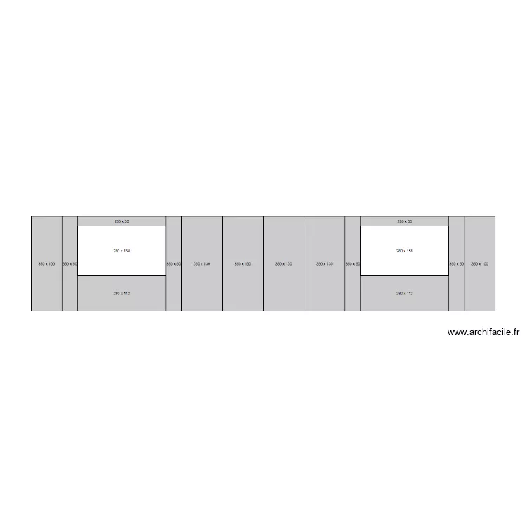 Mesures mur Coty Paris . Plan de 
