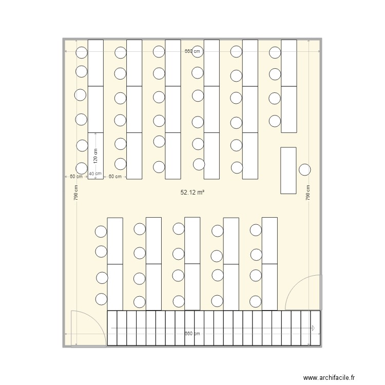 salle A15 Arcueil 54 places . Plan de 0 pièce et 0 m2