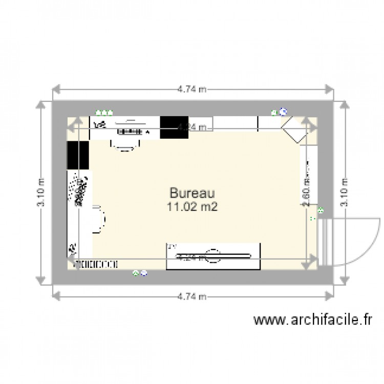 Bureau. Plan de 0 pièce et 0 m2