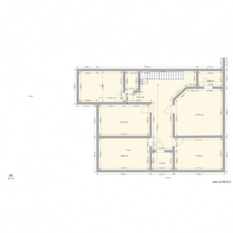 1er étage montreuil  plan d origine. Plan de 0 pièce et 0 m2