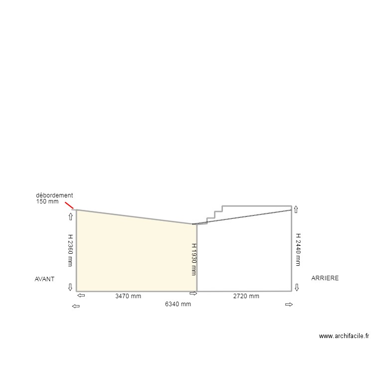 COTE DROIT ACTUEL. Plan de 0 pièce et 0 m2