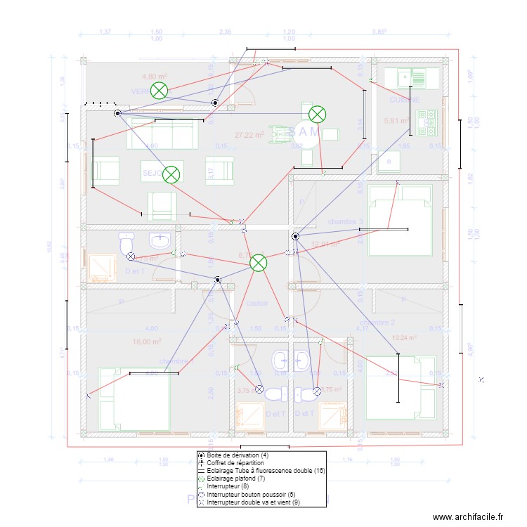 Eclairage Maison DJOUNYAT. Plan de 0 pièce et 0 m2