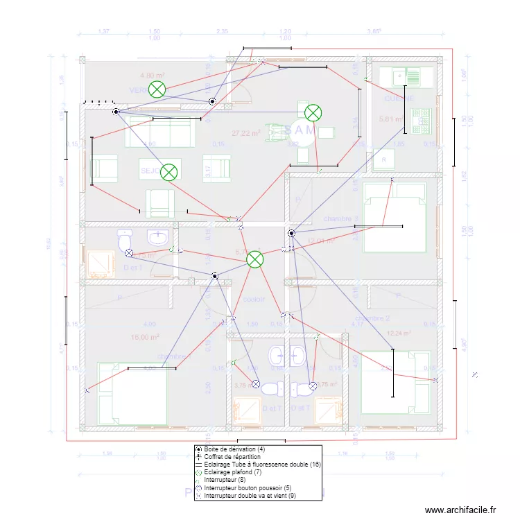 Eclairage Maison DJOUNYAT. Plan de 0 pièce et 0 m2