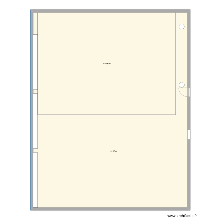 salle de dans. Plan de 2 pièces et 248 m2