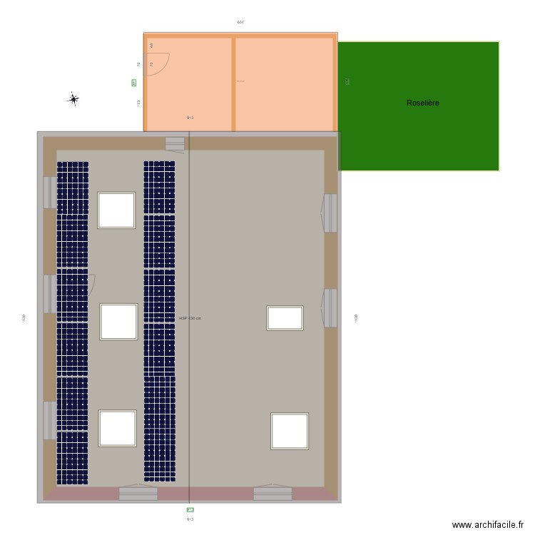 rénovation cabanon à detruire. Plan de 1 pièce et 87 m2