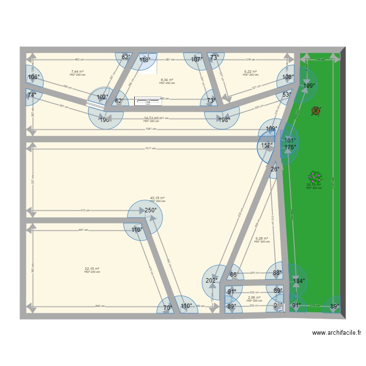 Maison 2. Plan de 9 pièces et 138 m2