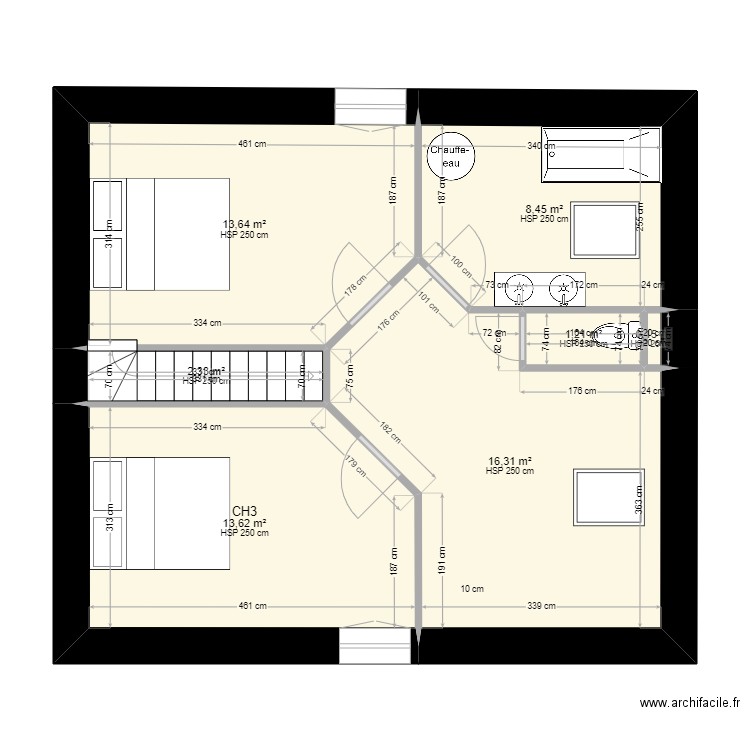 BREGILLE_R1B. Plan de 7 pièces et 56 m2