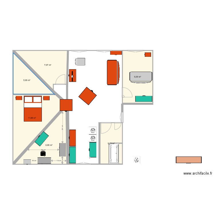 chambre marinos. Plan de 0 pièce et 0 m2