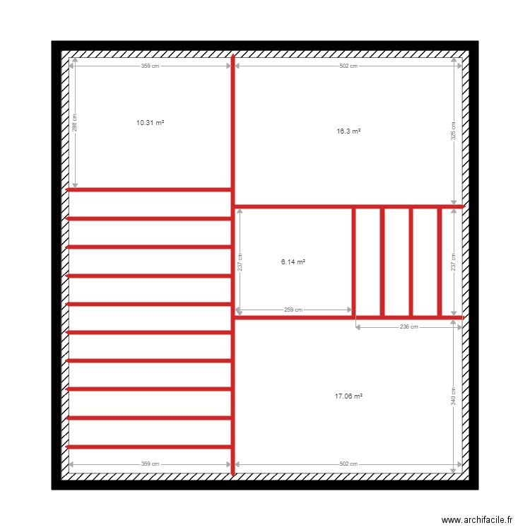 plafonds étage. Plan de 0 pièce et 0 m2