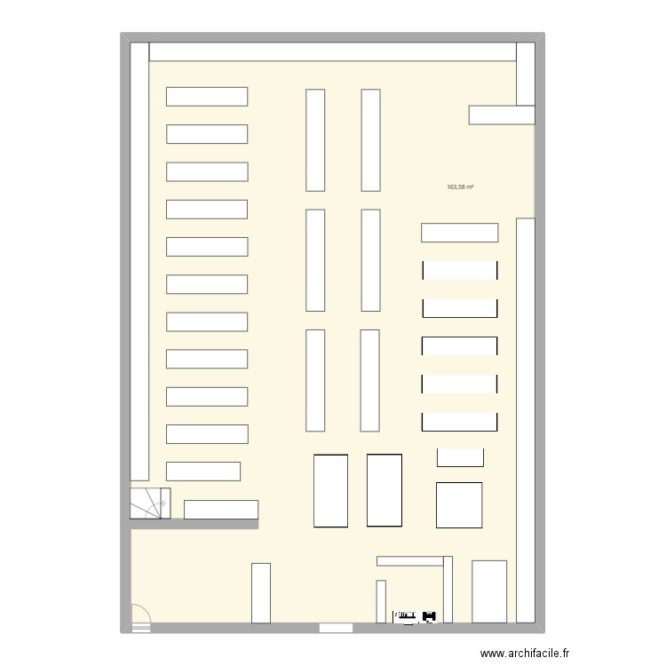 La grande récré. Plan de 1 pièce et 164 m2