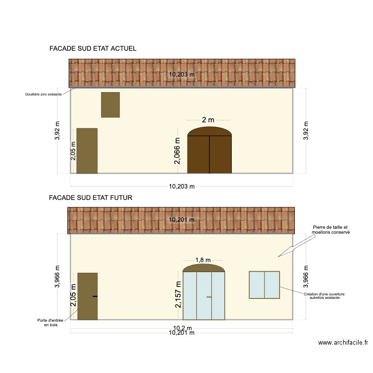 peujard. Plan de 2 pièces et 80 m2