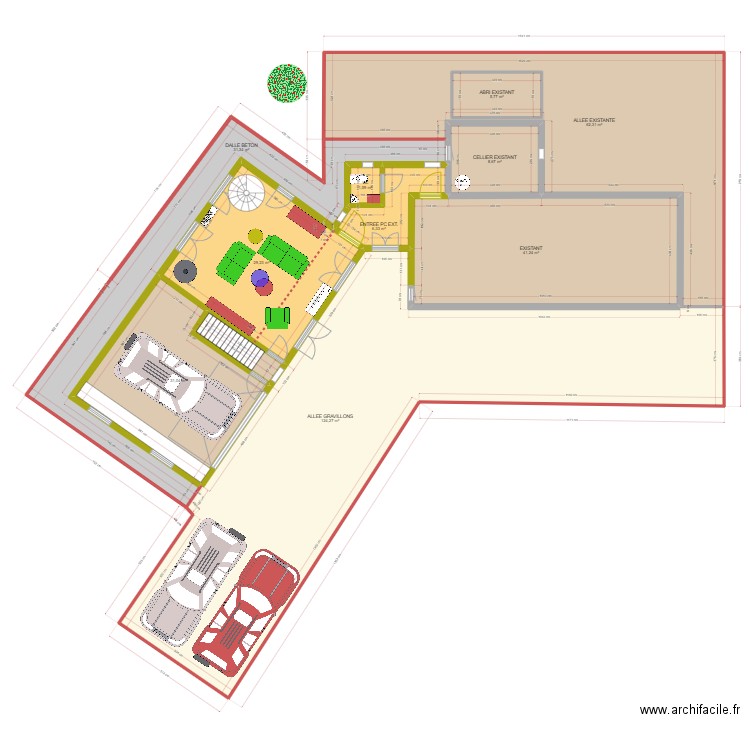 PLAN ECO AVEC MEZZANINE ET ATELIER . Plan de 0 pièce et 0 m2