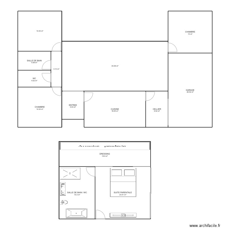 MAISON ARCONNAY. Plan de 0 pièce et 0 m2