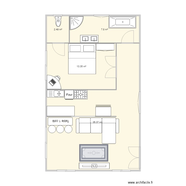 Appartement 60m  Alix Tollmann. Plan de 0 pièce et 0 m2