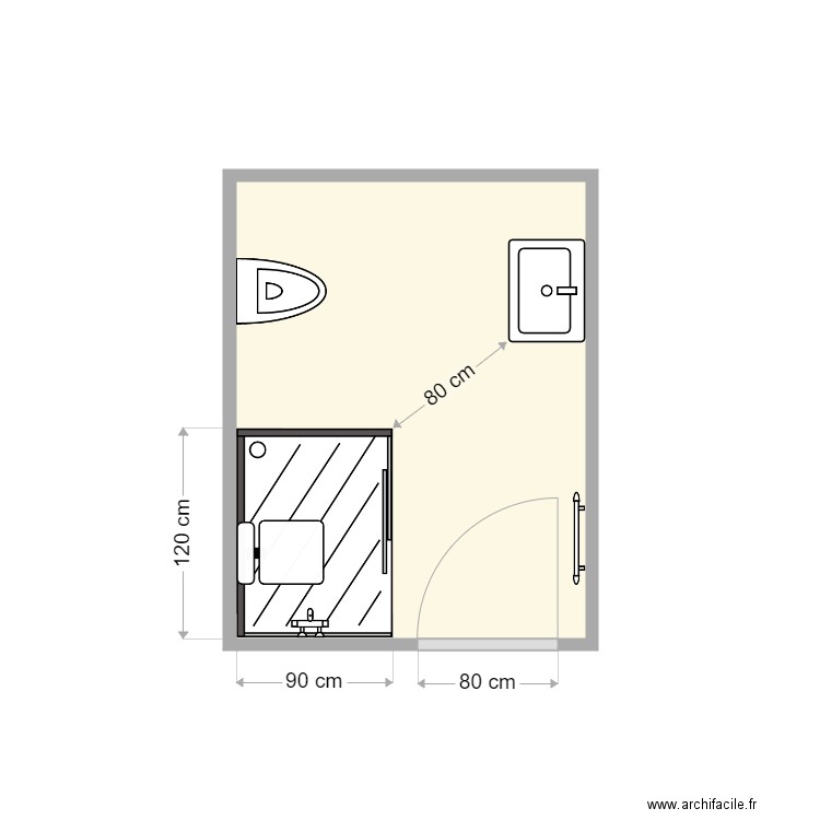 Sdb Bouffaut après travaux. Plan de 0 pièce et 0 m2