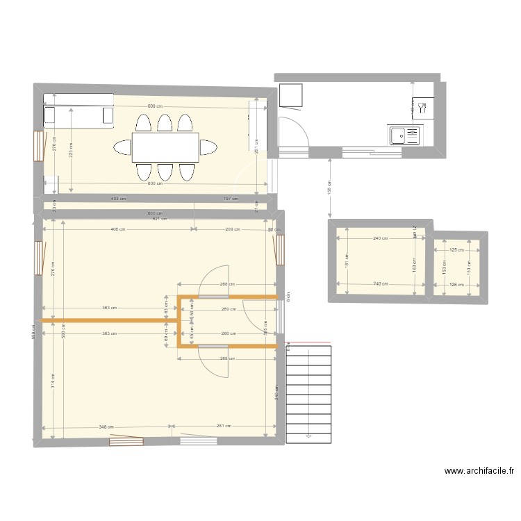 petite maison P-32. Plan de 5 pièces et 60 m2