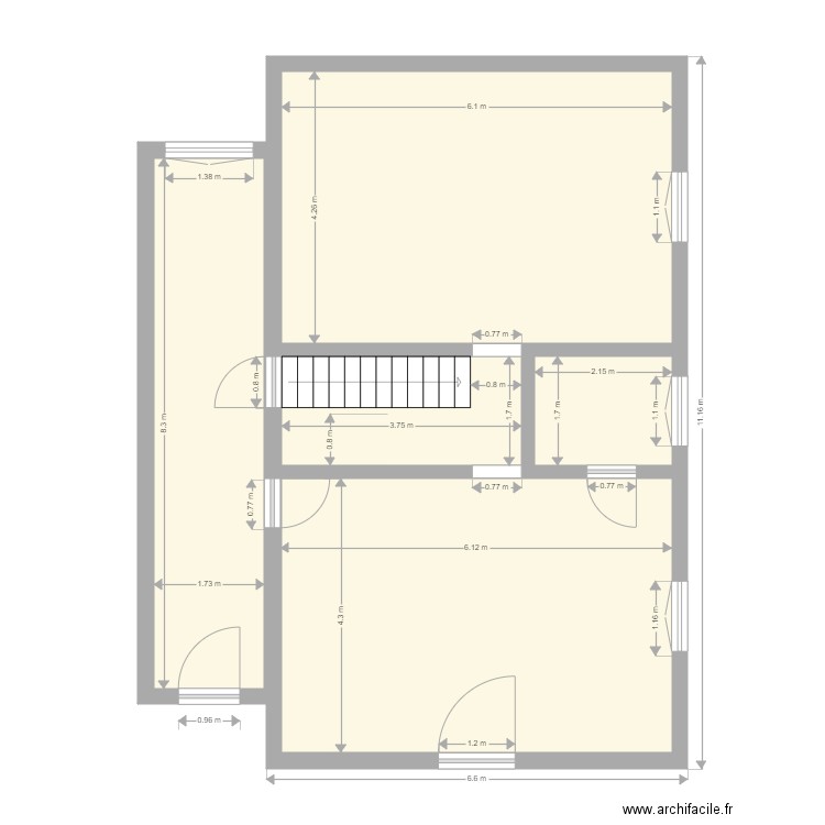 Partie B Rdc Avant aménagement. Plan de 0 pièce et 0 m2