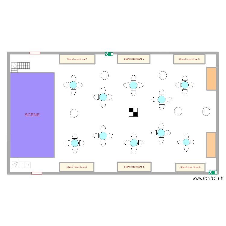 Grande Salle OSCO MANOSCO - 40 ans DAF. Plan de 9 pièces et 81 m2