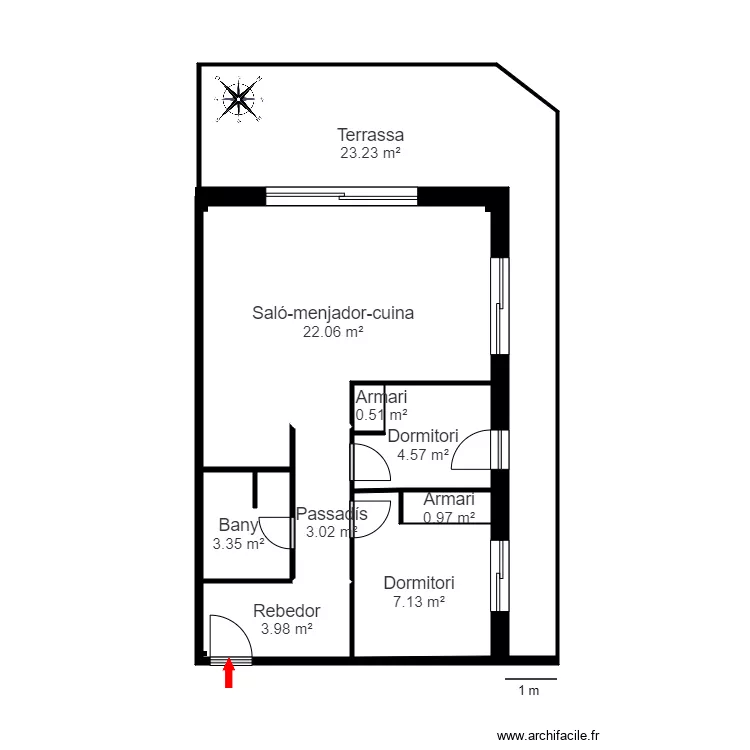 ED. LA MOLA DE PRATS, PB-1. PRATS CANILLO. Plan de 